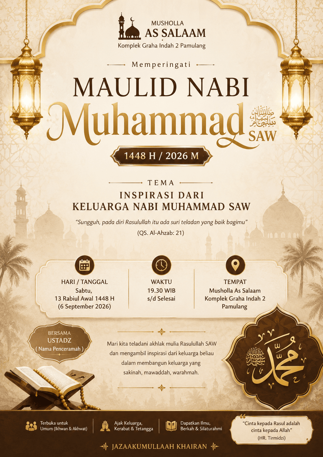 DONASI Maulid Nabi Muhammad SAW 1448 h